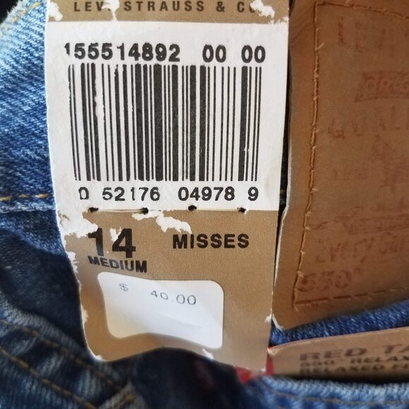 Levi's 550 Jeans Women's 14 MIS M Medium Red Tab Relaxed Fit Tapered Made in USA - Picture 14 of 14